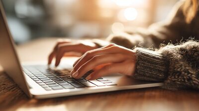 Person reaching out online to begin counselling support for children and adults in Ontario